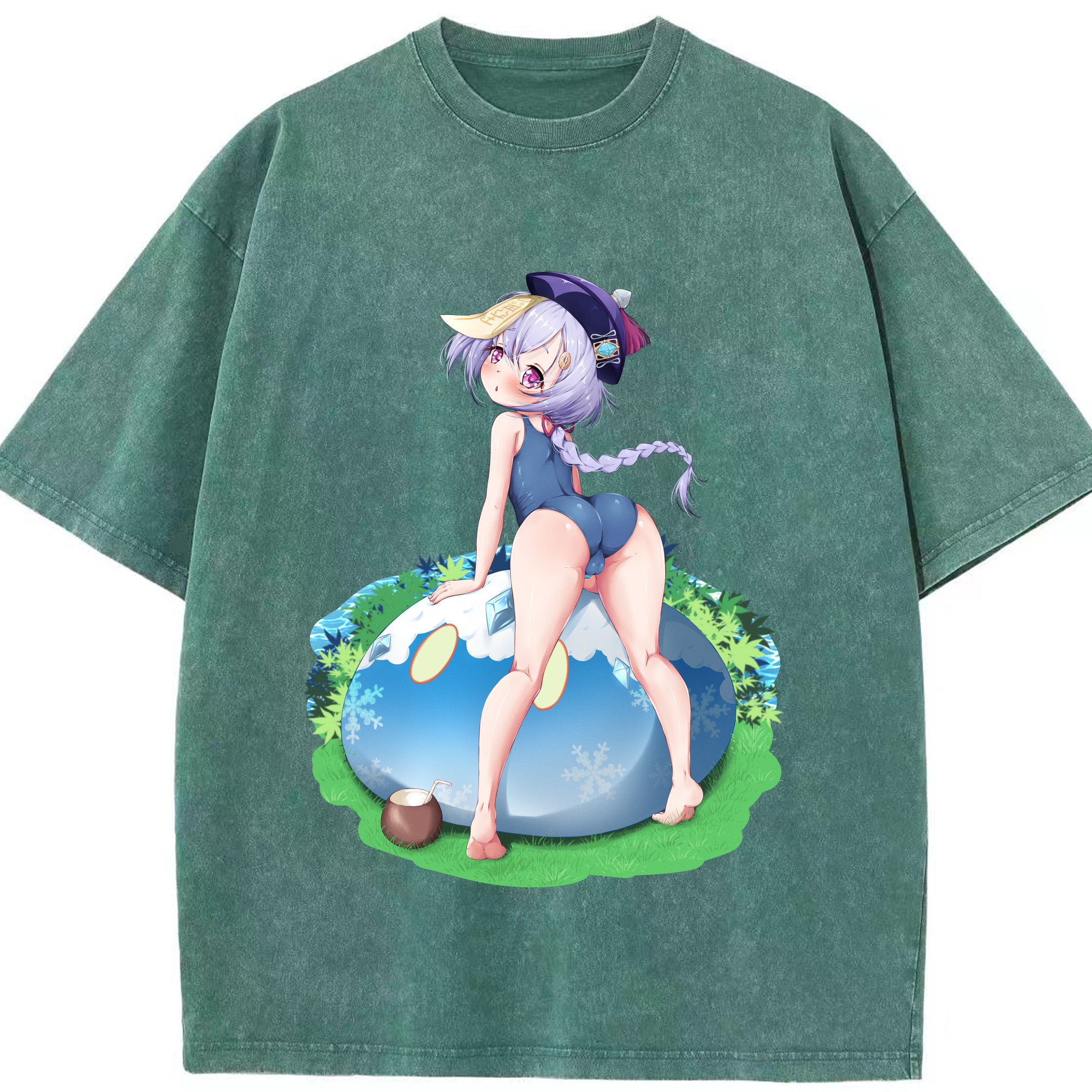 げんし神 七七 なな  genshin Nana 綿100% ヴィンテージ風 半袖Tシャツ（フロントプリント）